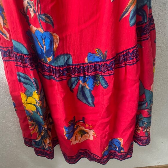 Flying Tomato Maxi Dress Womens S Red Floral Sleeveless Tropical Beach Resort Pa - Picture 6 of 9